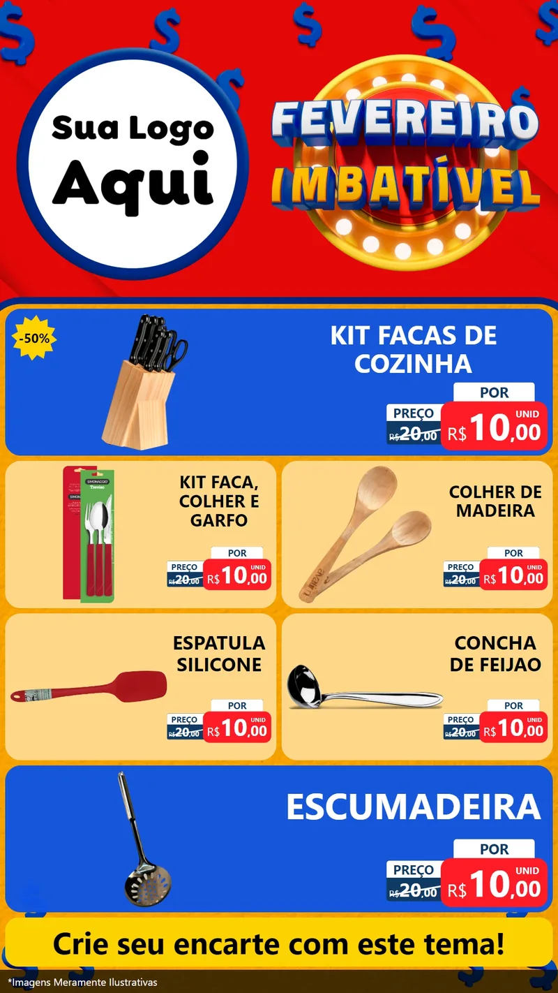 Modelo de TV para TV Vertical com o tema Fevereiro Imbatível para Utilidades Domésticas