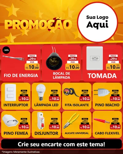 Modelo de Rede Social para Feed Instagram com o tema Promoção para Materiais Elétricos
