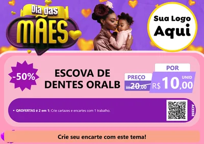 Modelo de Cartaz para Cartaz A4 Horizontal com o tema Dia das Mães para Higiene Pessoal