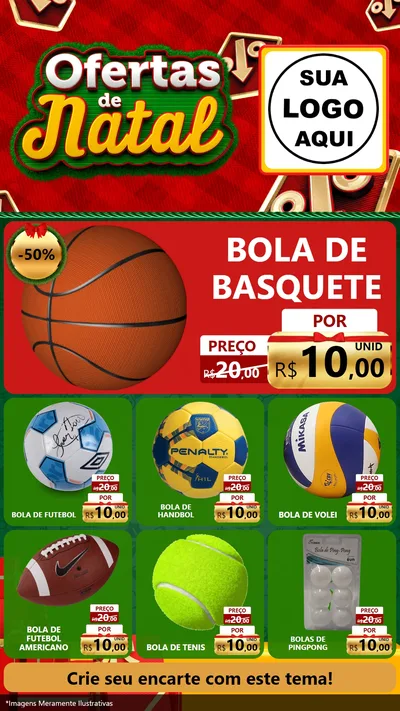 Modelo de Rede Social para Stories com o tema Ofertas de Natal para Artigos Esportivos