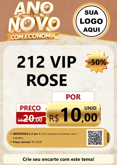 Modelo de Cartaz para Cartaz A4 Vertical com o tema Ano Novo Com Economia para Perfumes