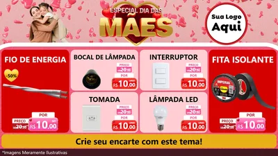 Modelo de TV para TV Horizontal com o tema Especial Dia Das Mães para Materiais Elétricos