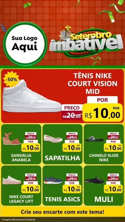 Modelo de Rede Social para Stories com o tema Setembro Imbatível para Calçados