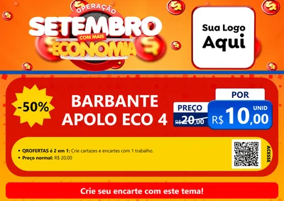 Modelo de Cartaz para Cartaz A4 Horizontal com o tema Operação Setembro Com Muita Economia para Armarinho e Aviamentos