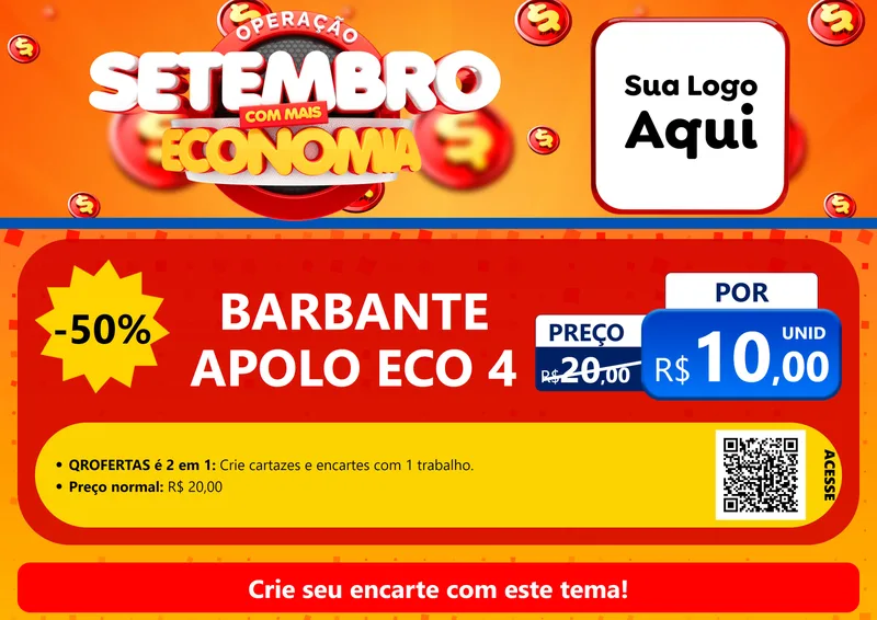 Modelo de Cartaz para Cartaz A4 Horizontal com o tema Operação Setembro Com Muita Economia para Armarinho e Aviamentos