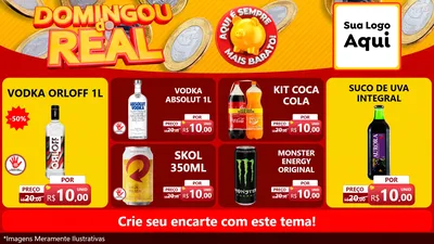 Modelo de TV para TV Horizontal com o tema Domingou do Real para Distribuidora de bebidas