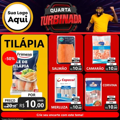 Modelo de Rede Social para Feed Facebook com o tema Quarta Turbinada para Peixaria