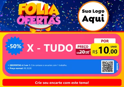 Modelo de Cartaz para Cartaz A4 Horizontal com o tema Folia de Ofertas para Hamburgueria
