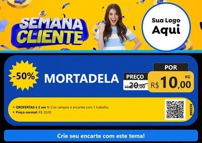 Modelo de Cartaz para Cartaz A4 Horizontal com o tema Semana do Cliente para Frios e Laticínios