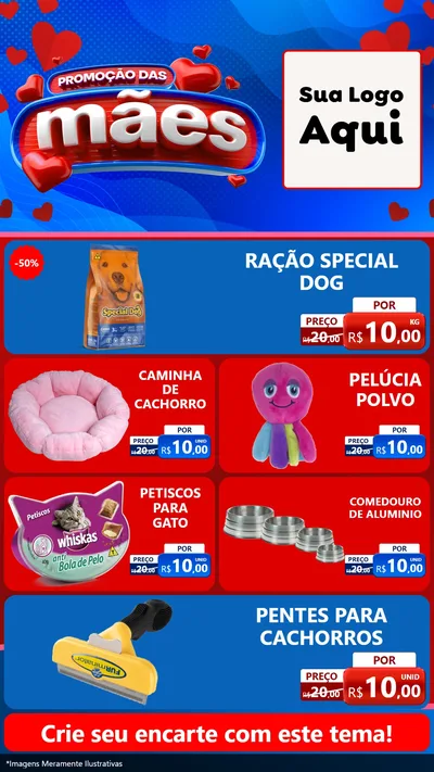 Modelo de TV para TV Vertical com o tema Promoção das Mães para Pet Shop