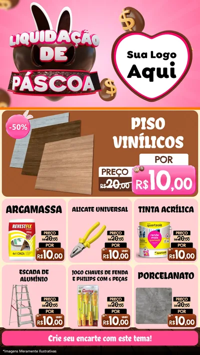 Modelo de Rede Social para Stories com o tema Liquidação de Páscoa para Material para Construção