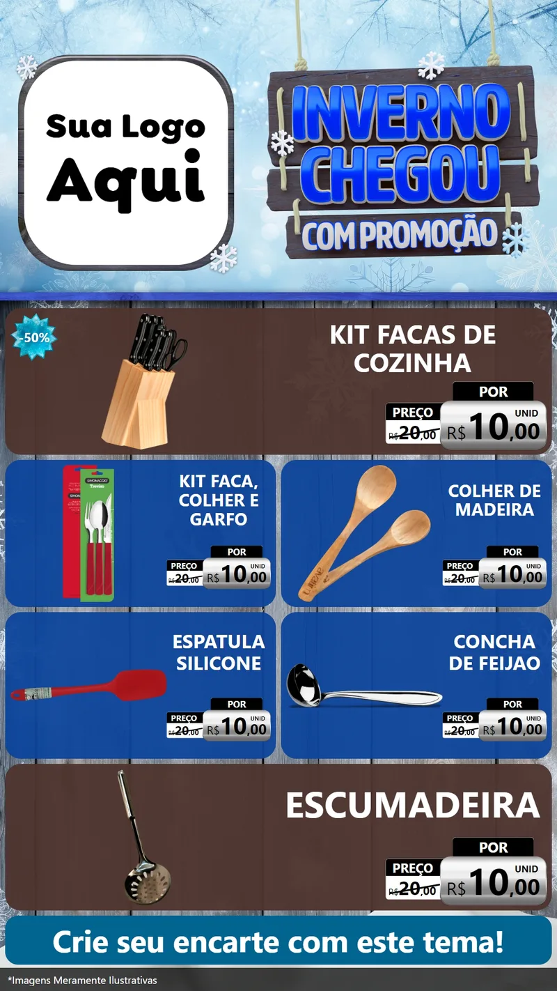 Modelo de TV para TV Vertical com o tema Inverno Chegou Com Promoção para Utilidades Domésticas