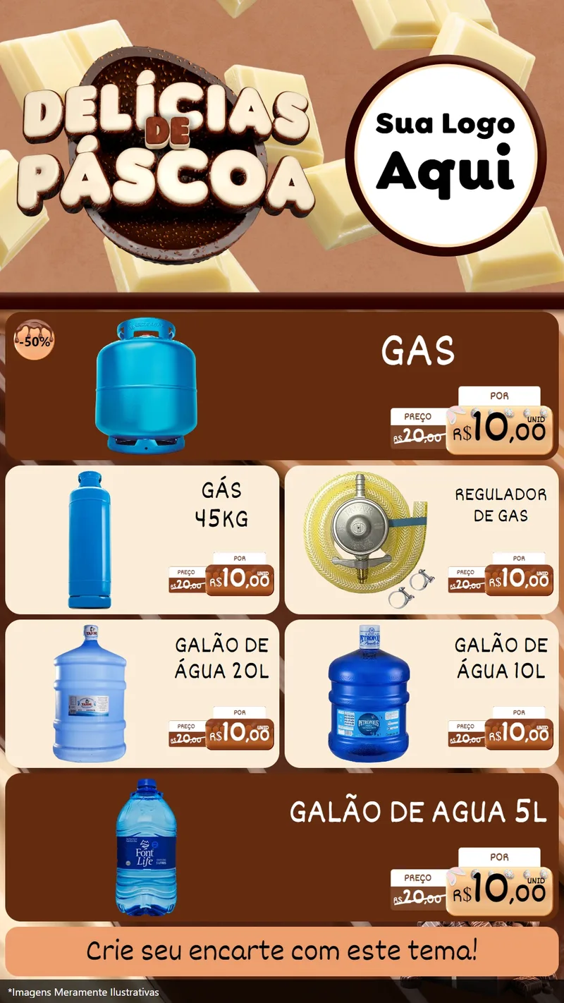 Modelo de TV para TV Vertical com o tema Delícias de Páscoa para Água e gás