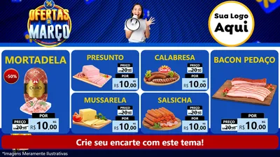 Modelo de TV para TV Horizontal com o tema Ofertas de Março para Frios e Laticínios