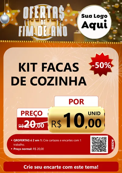 Modelo de Cartaz para Cartaz A4 Vertical com o tema Ofertas de Fim de Ano para Utilidades Domésticas
