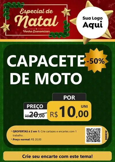 Modelo de Cartaz para Cartaz A4 Vertical com o tema Especial de Natal para Moto peças