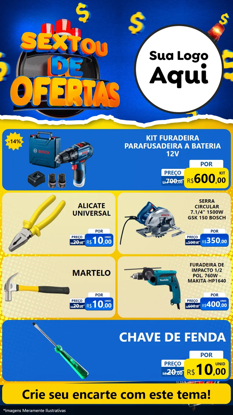 Modelo de TV para TV Vertical com o tema Sextou de Ofertas para Maquinas e Ferramentas
