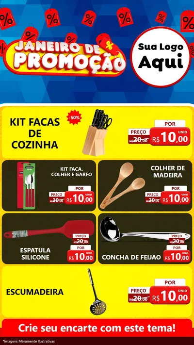 Modelo de TV para TV Vertical com o tema Janeiro de Promoção para Utilidades Domésticas