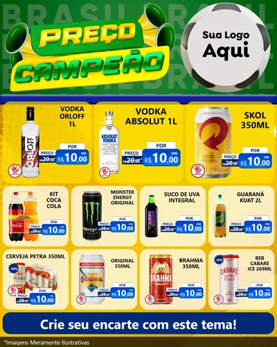 Modelo de Rede Social para Feed Instagram com o tema Preço Campeão - Copa para Distribuidora de bebidas