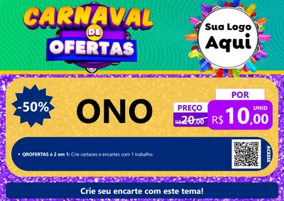Modelo de Cartaz para Cartaz A4 Horizontal com o tema Carnaval de Ofertas para Óticas