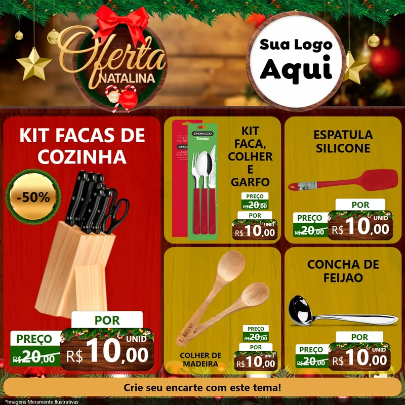 Modelo de Rede Social para Feed Facebook com o tema Ofertas Natalina para Utilidades Domésticas
