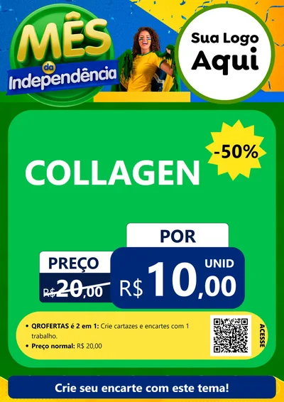 Modelo de Cartaz para Cartaz A4 Vertical com o tema Mês da Independência para Suplementos alimentares
