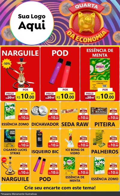 Modelo de Encarte para Encarte Grande com o tema Quarta da Economia para Tabacaria