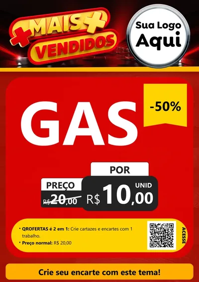 Modelo de Cartaz para Cartaz A4 Vertical com o tema Mais Vendidos para Água e gás