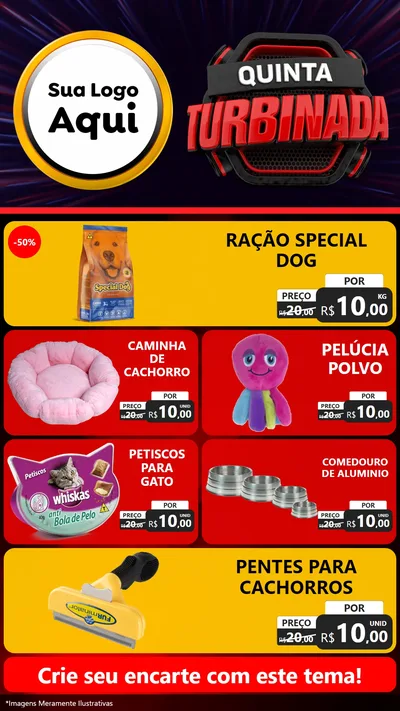 Modelo de TV para TV Vertical com o tema Quinta Turbinada para Pet Shop