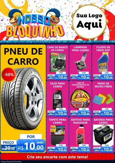 Modelo de Encarte para Encarte A4 Vertical com o tema Nosso Bloquinho para Auto peças