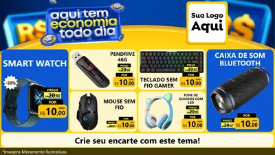 Modelo de TV para TV Horizontal com o tema Aqui Tem Economia Todo Dia para Informática