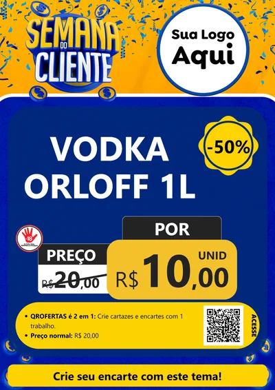 Modelo de Cartaz para Cartaz A4 Vertical com o tema Semana do Cliente para Distribuidora de bebidas