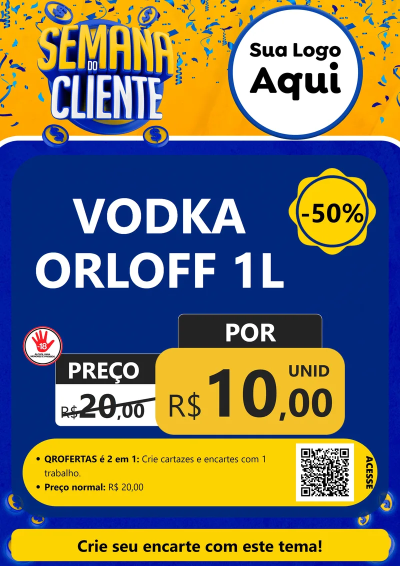 Modelo de Cartaz para Cartaz A4 Vertical com o tema Semana do Cliente para Distribuidora de bebidas