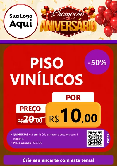 Modelo de Cartaz para Cartaz A4 Vertical com o tema Promoção de Aniversário para Material para Construção