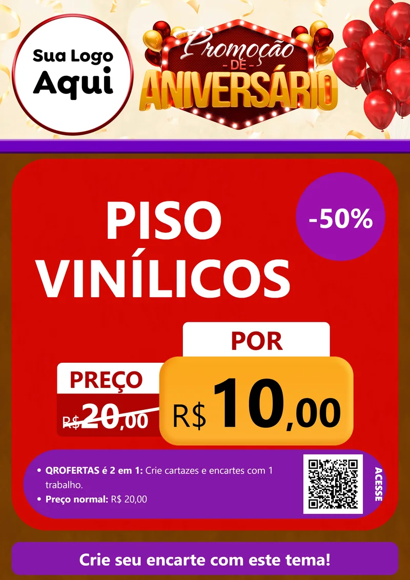 Modelo de Cartaz para Cartaz A4 Vertical com o tema Promoção de Aniversário para Material para Construção