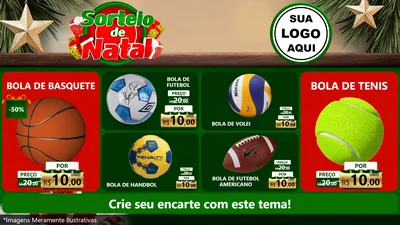 Modelo de TV para TV Horizontal com o tema Sorteio de Natal para Artigos Esportivos