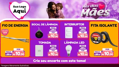 Modelo de TV para TV Horizontal com o tema Mês das Mães para Materiais Elétricos