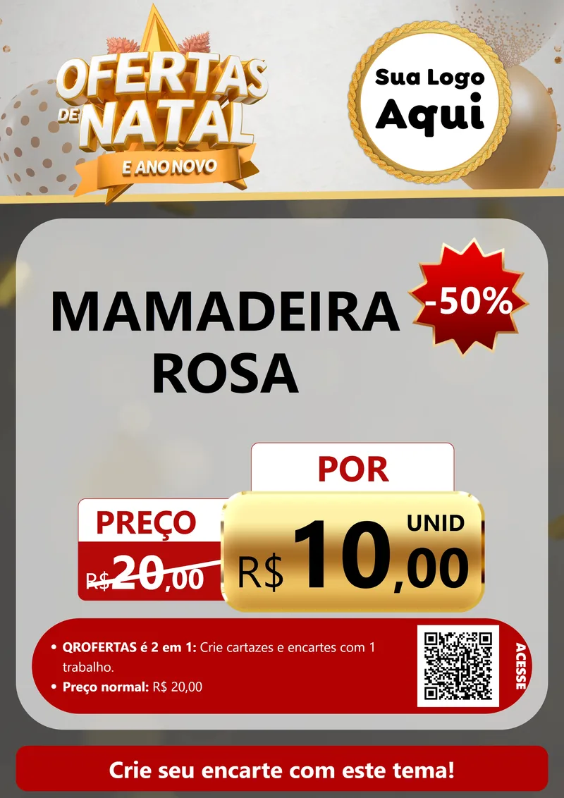Modelo de Cartaz para Cartaz A4 Vertical com o tema Ofertas De Natal E Ano Novo para Bebês