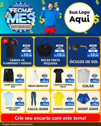 Modelo de Rede Social para Feed Instagram com o tema Operação Fecha Mês Setembro para Roupas e acessórios