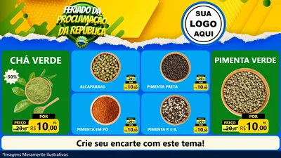 Modelo de TV para TV Horizontal com o tema Feriado da Proclamação da República para Produtos Naturais