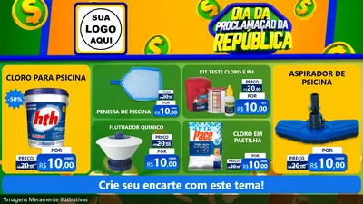 Modelo de TV para TV Horizontal com o tema Dia Da Proclamação da República para Produtos para Piscina