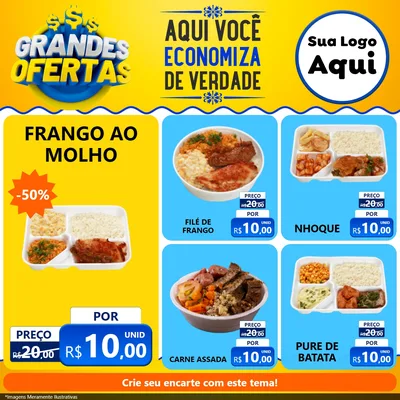 Modelo de Rede Social para Feed Facebook com o tema Grandes Ofertas para Restaurante
