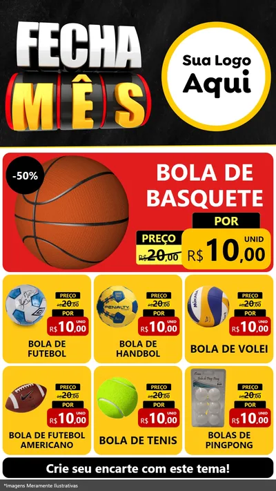 Modelo de Rede Social para Stories com o tema Fecha Mês para Artigos Esportivos