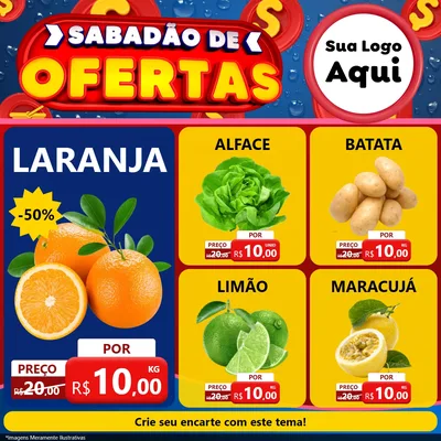 Modelo de Rede Social para Feed Facebook com o tema Sabadão de Ofertas para Hortifrúti
