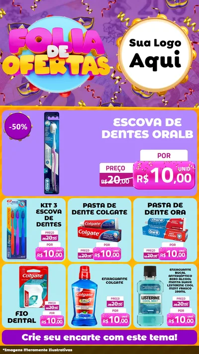 Modelo de Rede Social para Stories com o tema Folia de Ofertas para Higiene Pessoal