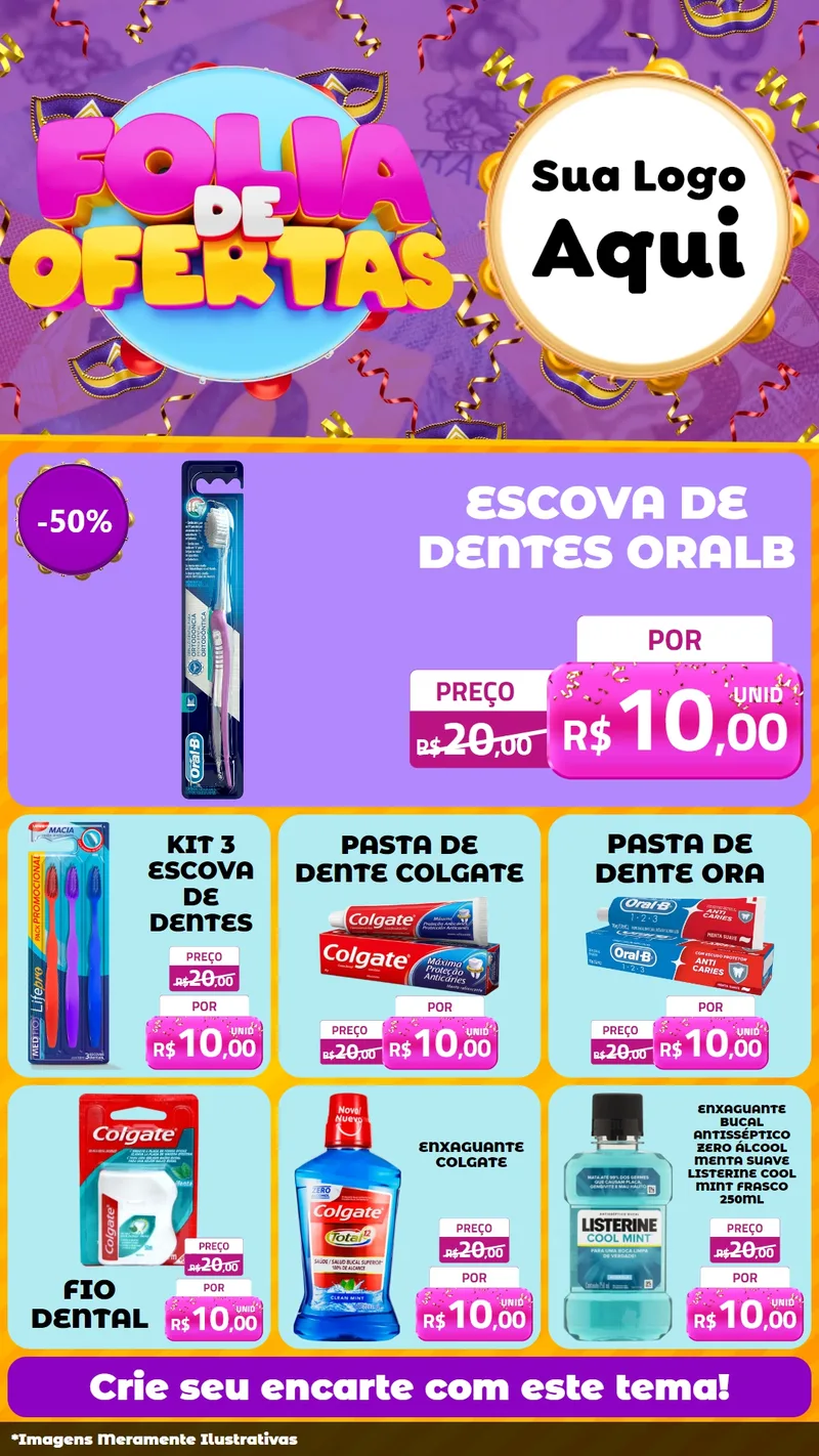 Modelo de Rede Social para Stories com o tema Folia de Ofertas para Higiene Pessoal