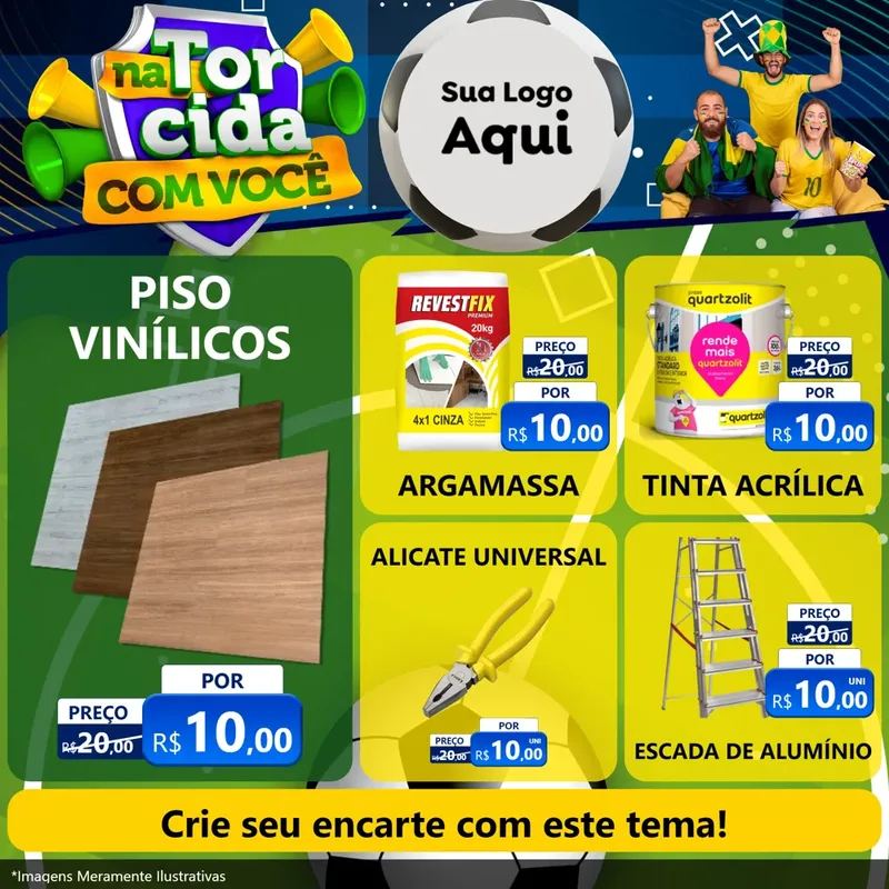 Modelo de Rede Social para Feed Facebook com o tema Na Torcida Com Você - Copa para Material para Construção
