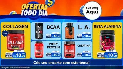Modelo de TV para TV Horizontal com o tema Ofertas Todo Dia para Suplementos alimentares
