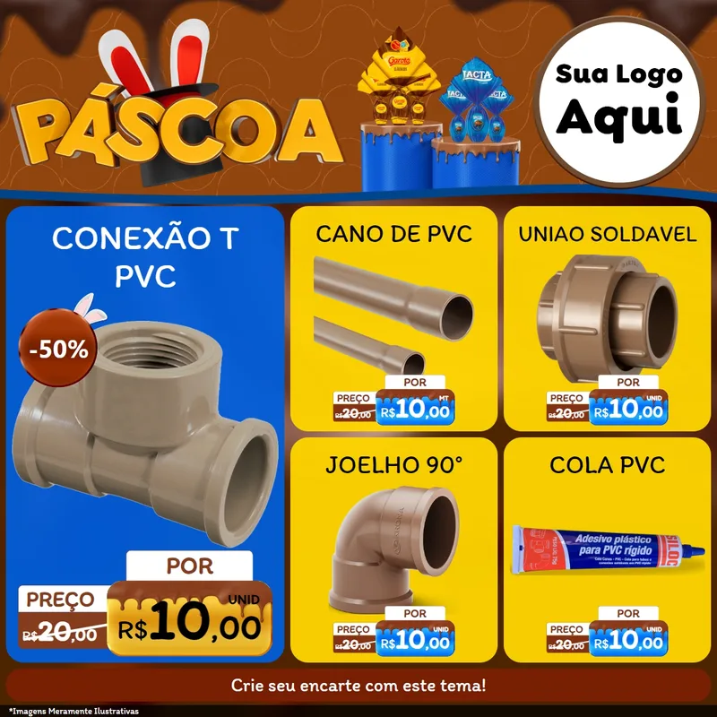 Modelo de Rede Social para Feed Facebook com o tema Páscoa para Tubos e conexões