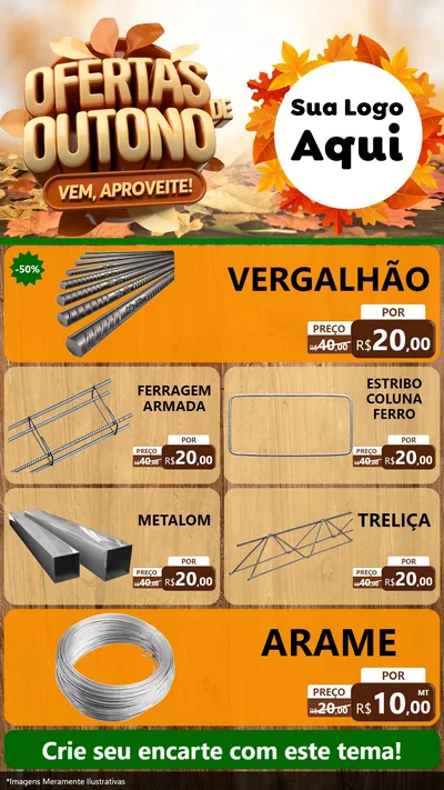 Modelo de TV para TV Vertical com o tema Ofertas de Outono - Vem, Aproveite! para Ferragens